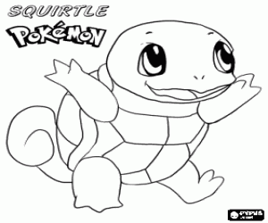 Pintar Squirtle, una tortuga Pokémon