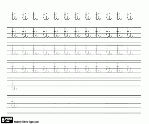 Pintar Síl·laba TI, exercicis de cal·ligrafia