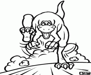 Pintar T-Rex dinosaure vist de cara