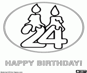 Pintar Targeta de 24 anys amb dues espelmes