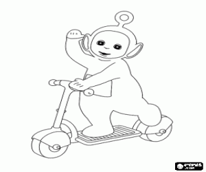 Pintar Teletubbie Po i el patinet