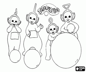 Pintar Els teletubbies i tres boles