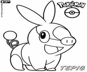 Pintar Tepig, un porc Pokémon