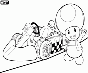 Pintar Toad i un kart, Mario Bros