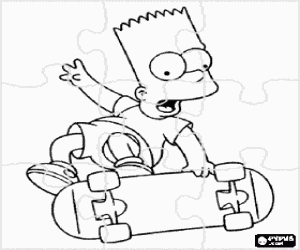 Pintar Trencaclosques de Bart Simpson en skate