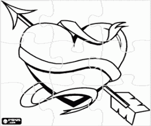 Pintar Trencaclosques d'un cor amb una fletxa