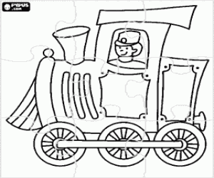 Pintar Trencaclosques d'una locomotora de vapor