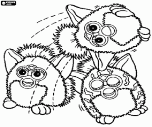Pintar Tres Furbys divertits