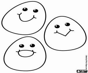 Pintar Tres ous de Pasqua somrient