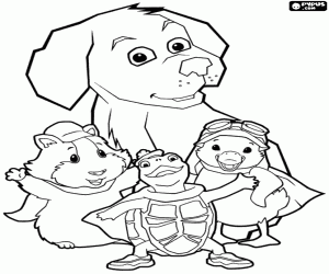 Pintar Els tres Wonder Pets i el gosset