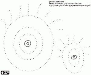 Pintar Els ulls en línia puntejada