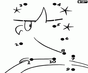 Pintar Unir punts, mussol amb barret