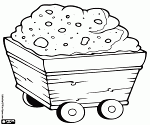 Pintar Vagoneta de mina amb material d'excavació