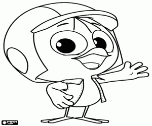 Pintar Valeriano, el pollet amb casc