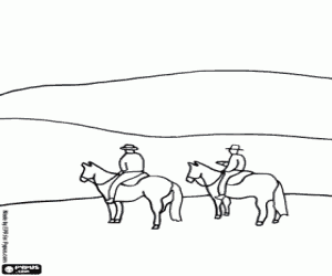 Pintar Vaquers muntant a la plana
