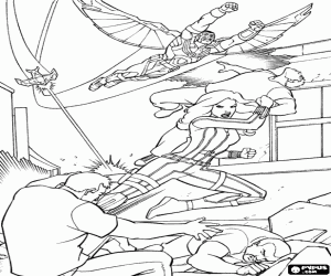 Pintar La Vídua Negra i Falcó en acció