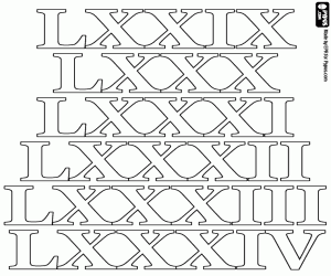 Pintar Xifres romanes de 79 a 84