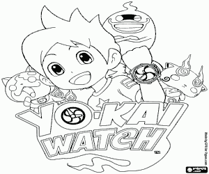 Pintar Yo-kai Watch, logotip i personatges